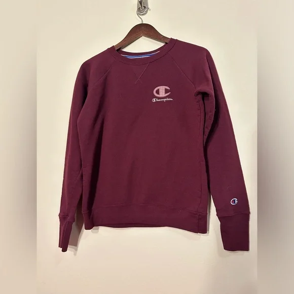 Champion Sweater comfy Women’s Vintage sweatshirt Size Small burgundy Maroon - Picture 2 of 7